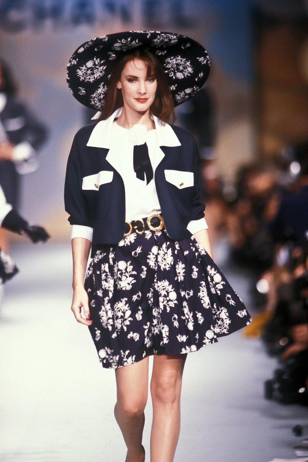 SPRING / SUMMER 1988 BLACK CLOTH GOLD PLATED MULTI BUCKLE BELT