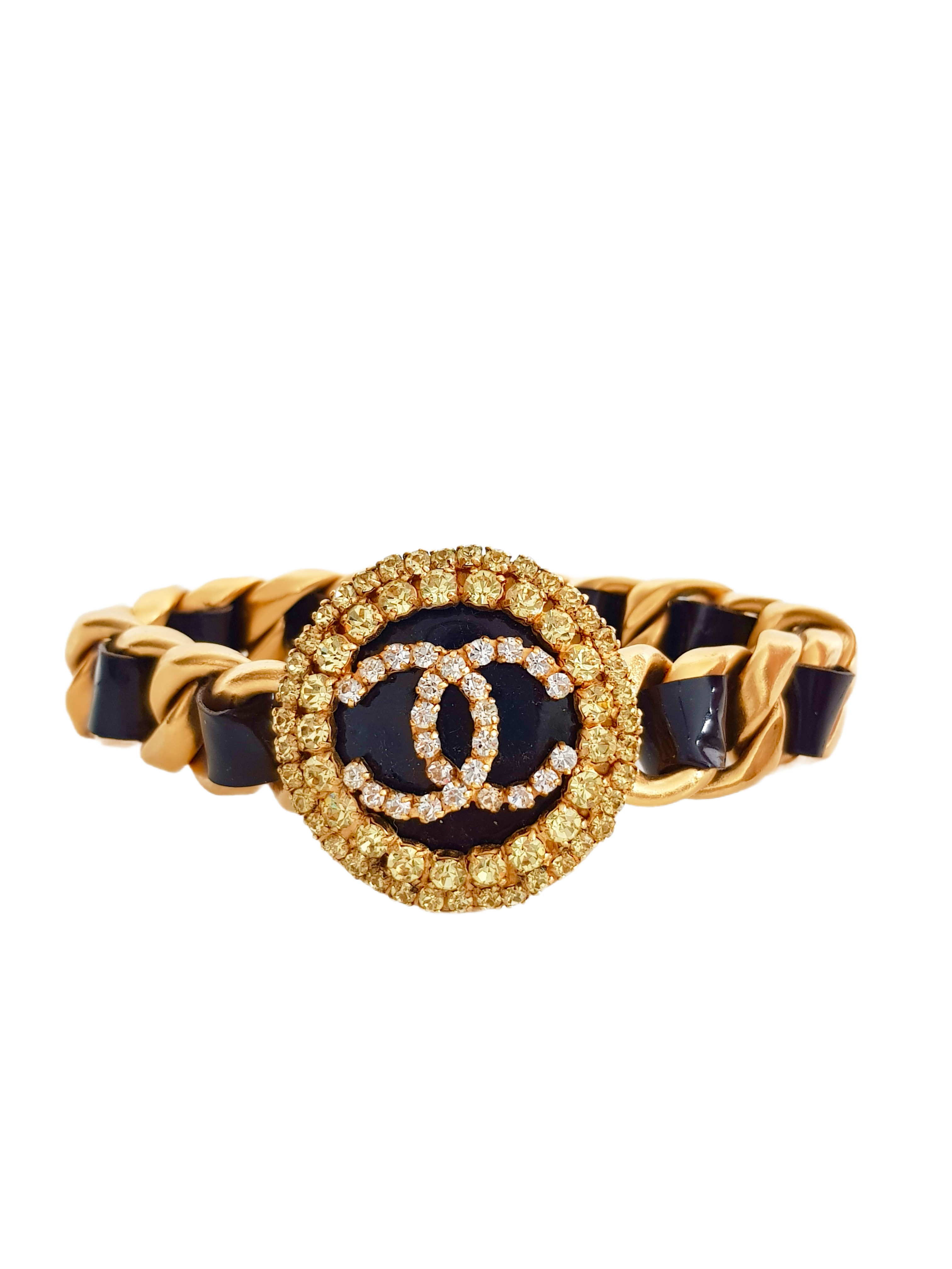 CHANEL SPRING / SUMMER 1995 'BARBIE COLLECTION' CITRINE RHINESTONE CRYSTAL CHOKER