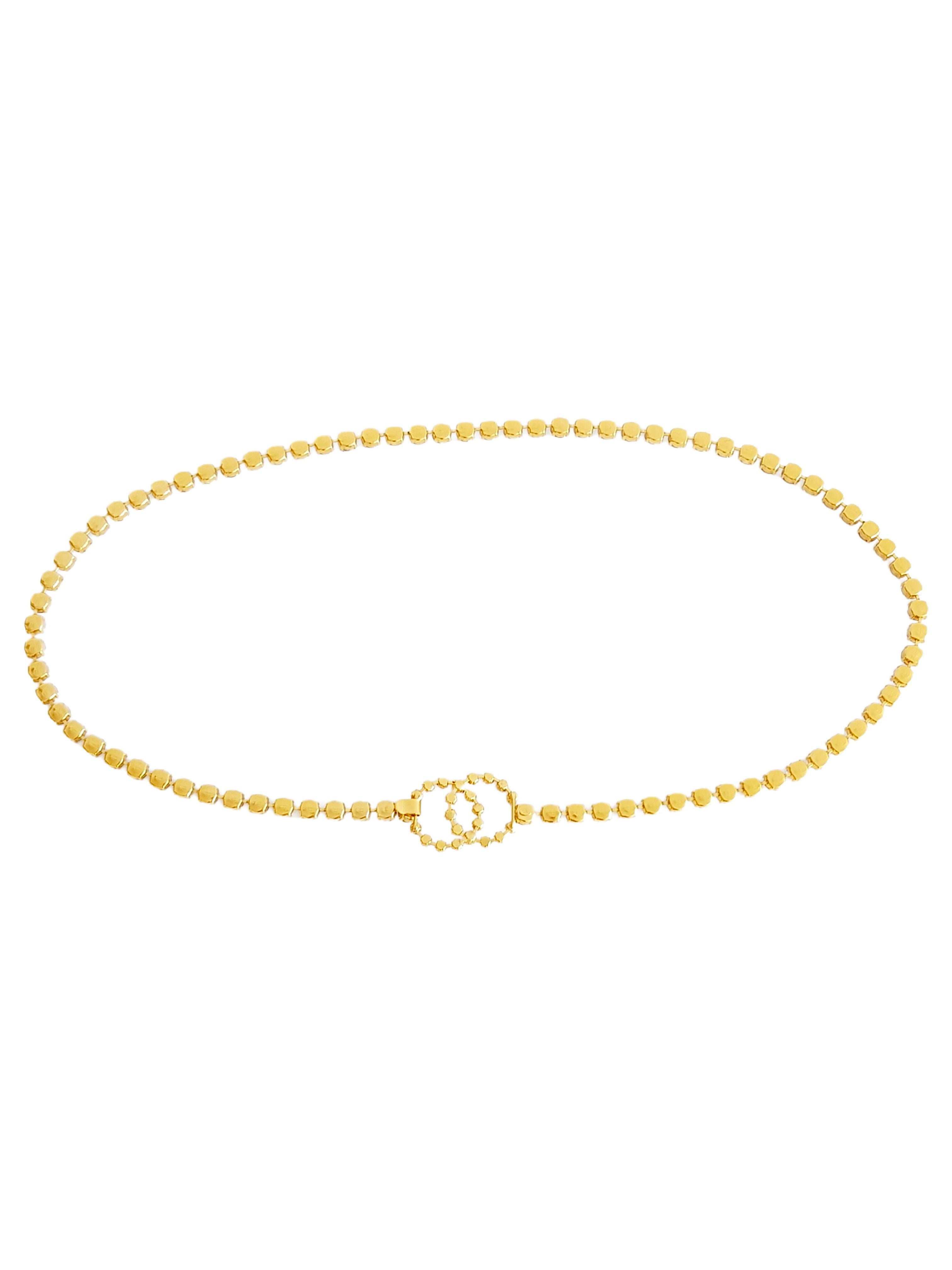 CHANEL SPRING / SUMMER 1995 (95P) SILVER RHINESTONE CC LOGO ‘BARBIE’ CHAIN WAIST BELT