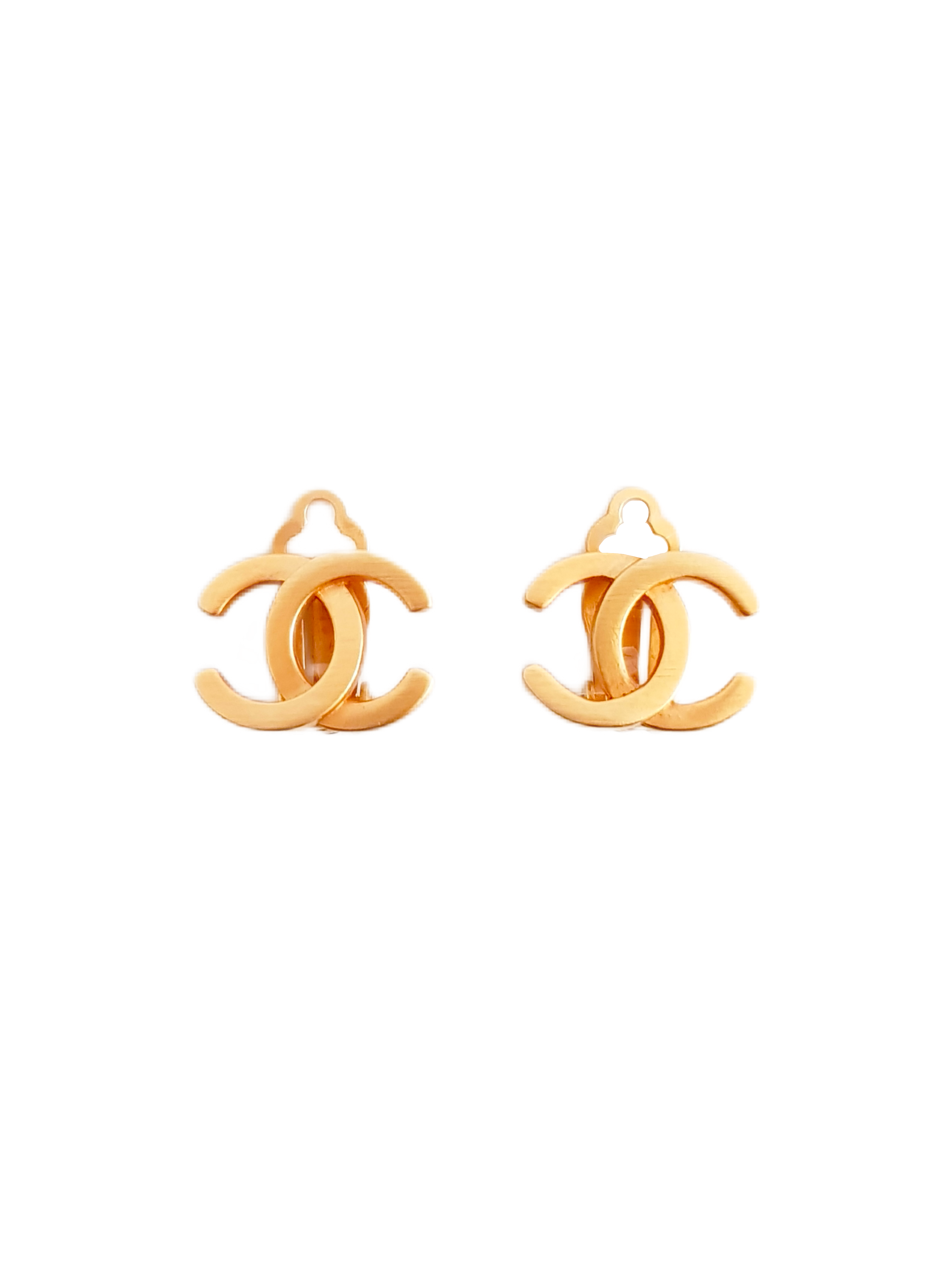 CHANEL SPRING / SUMMER 1999 (99P) ROSE GOLD CC LOGO CLIP-ON EARRINGS
