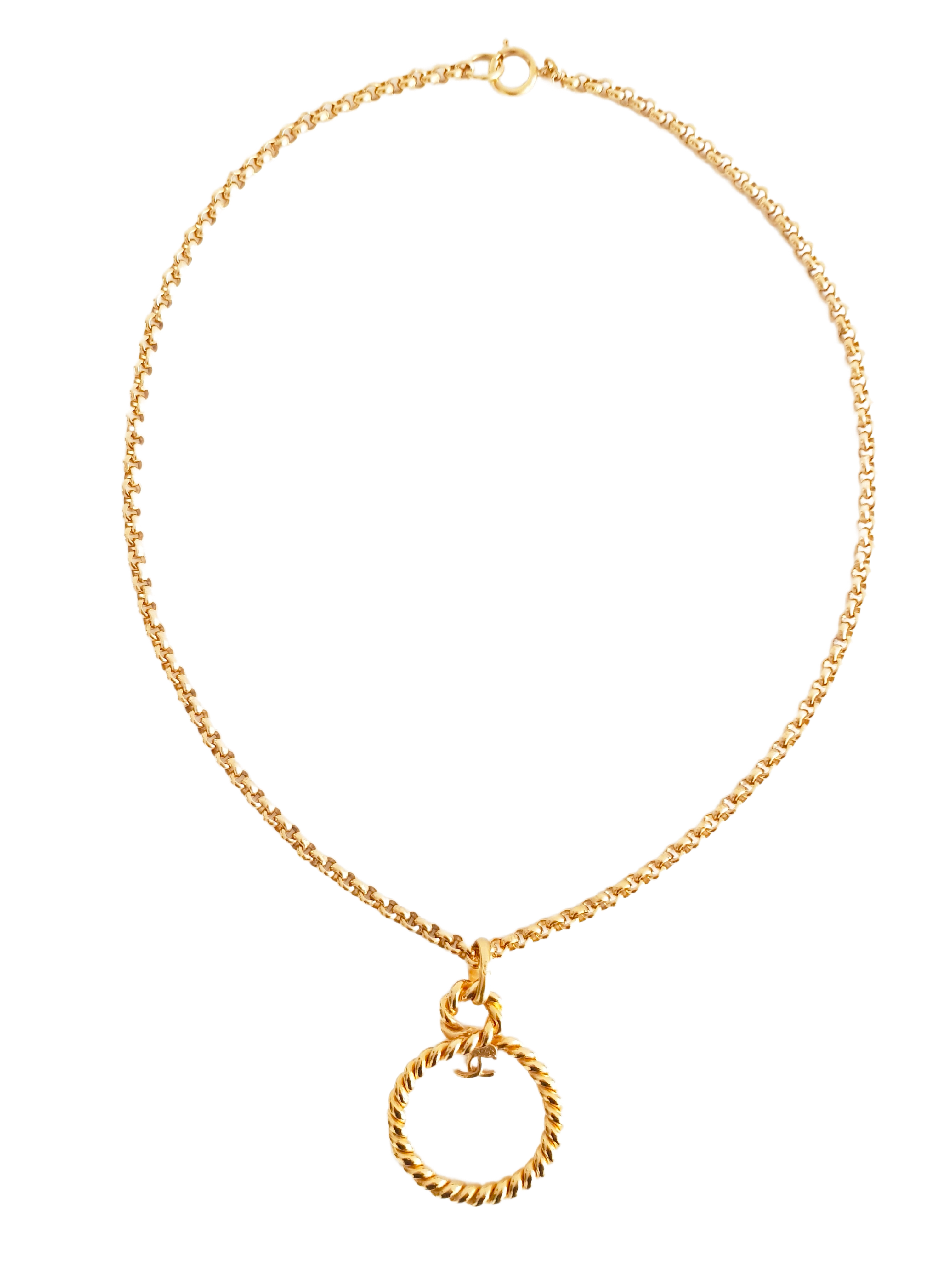 CHANEL FALL / WINTER 1995 (95A) GOLD PLATED CC LOGO MEDALLION NECKLACE