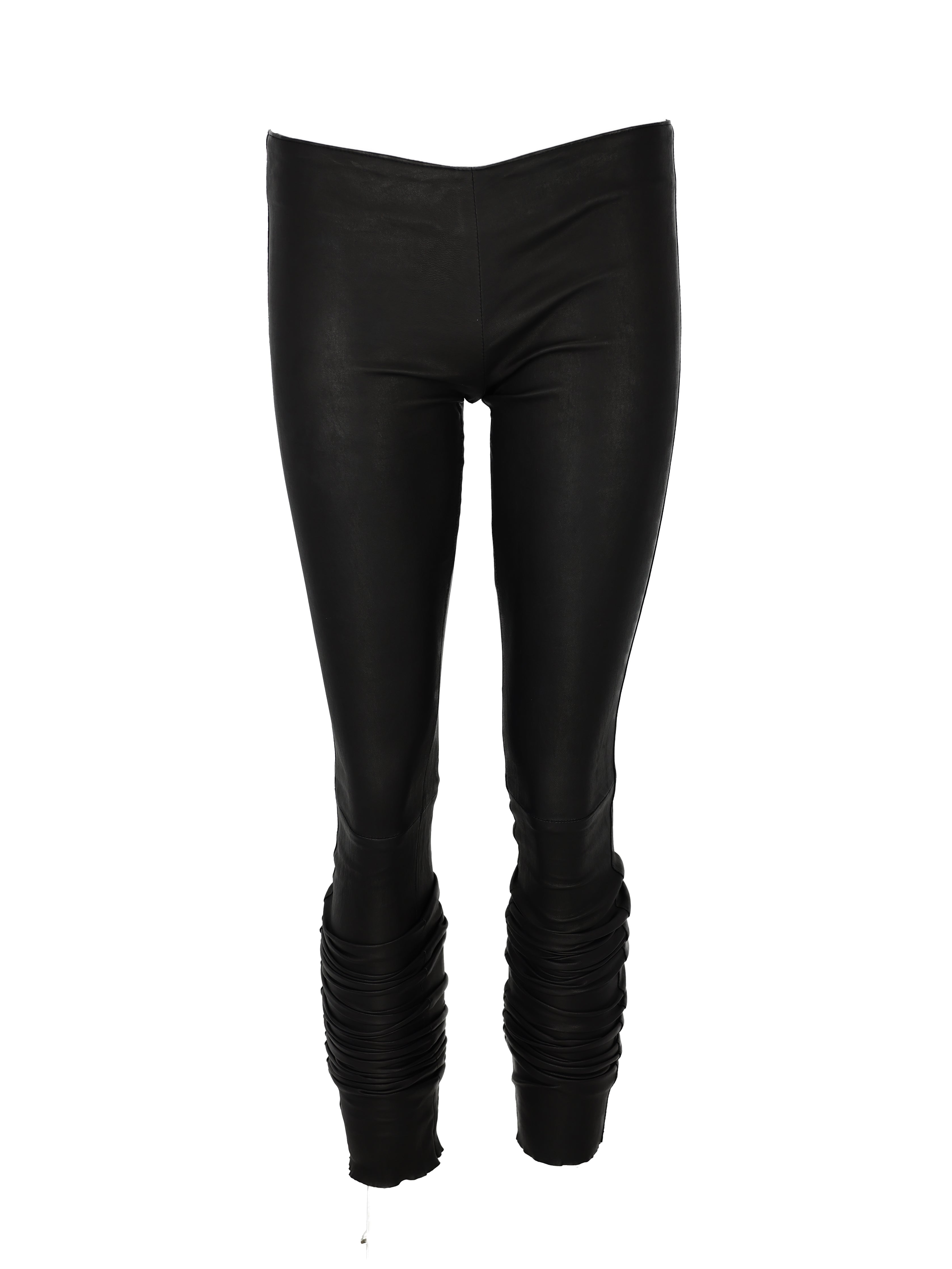 JITROIS BLACK LEATHER LEGGINS