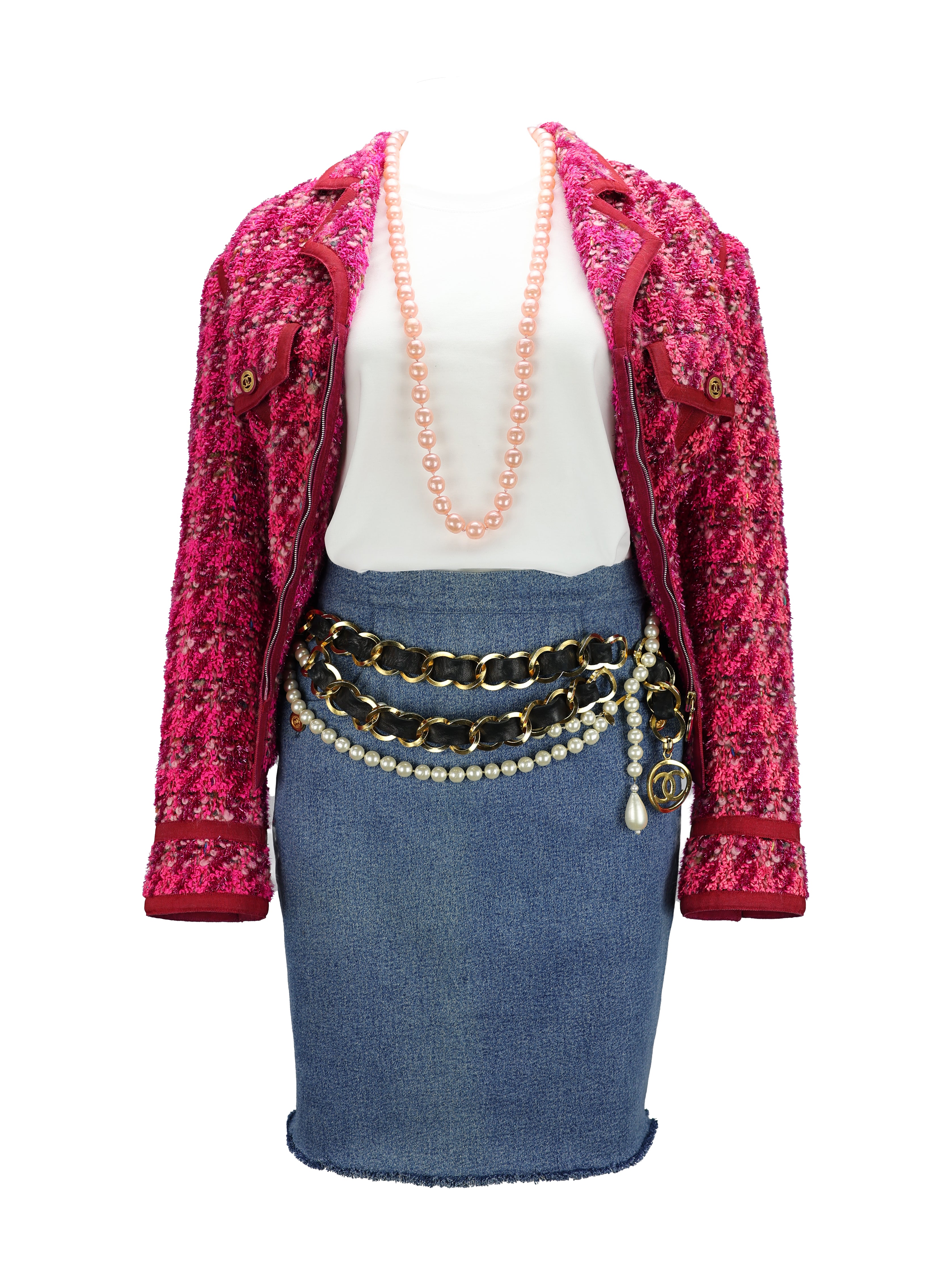 CHANEL FALL/WINTER 1991 (COLLECTION 26) PINK FANTASY TWEED ENSEMBLE