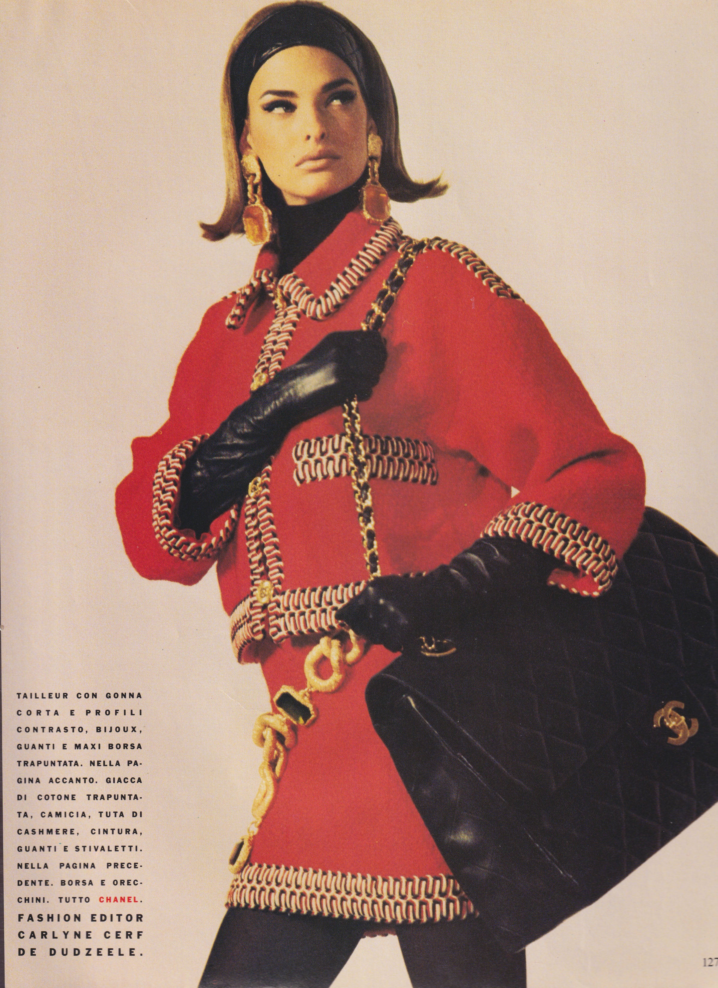 CHANEL FALL / WINTER 1990 (COLLECTION 23) GOLD PLATED PINK RED GEMSTONE CHUNKY CHAIN LINK BELT