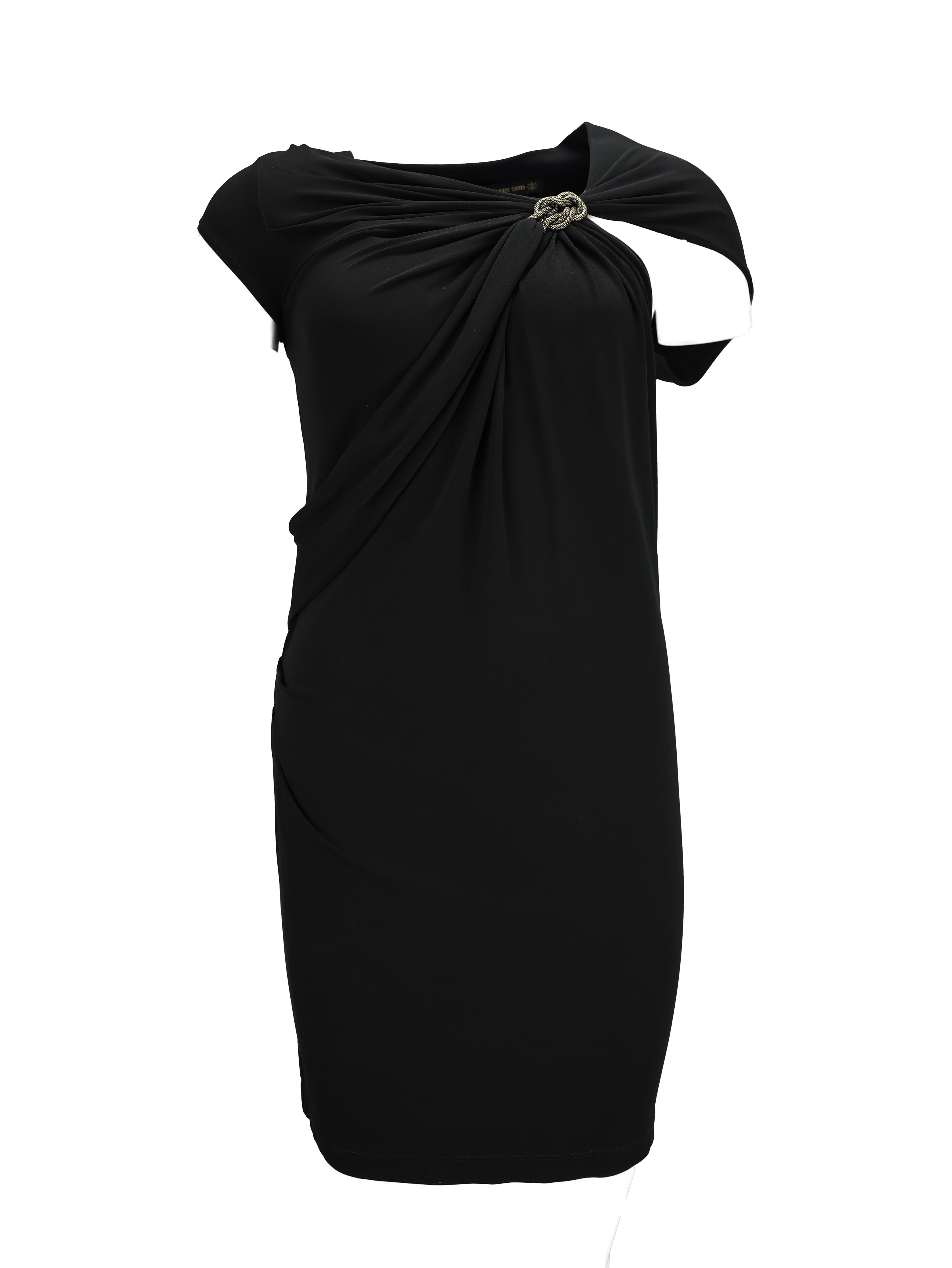 PLEIN SUD BLACK WOOL SHORT SLEEVE COCKTAIL DRESS